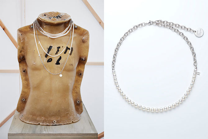 Des colliers de perles homme Mikimoto + Comme des Garçons