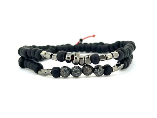 Elastic bracelet in onyx double wraps | Sing a Song