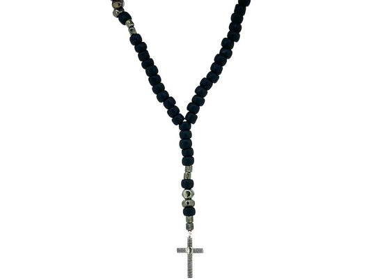 Silver and Onyx Rosary | Sing a Song