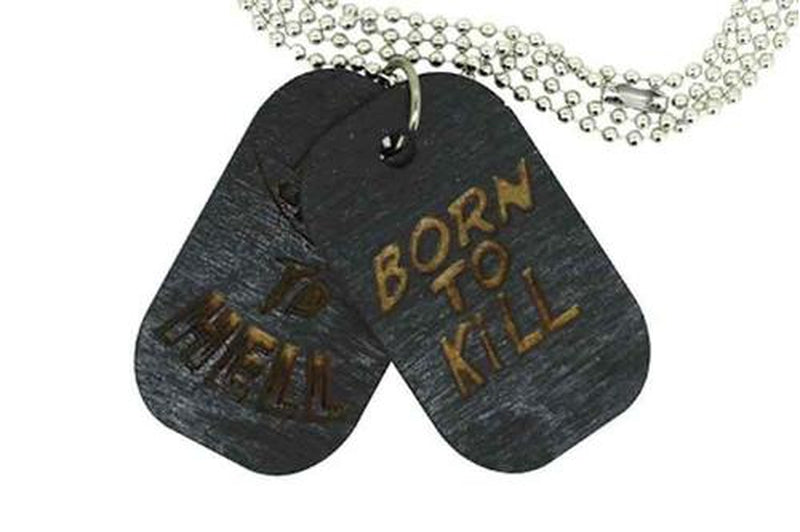 Collier homme, Plaques militaires "born to kill" 