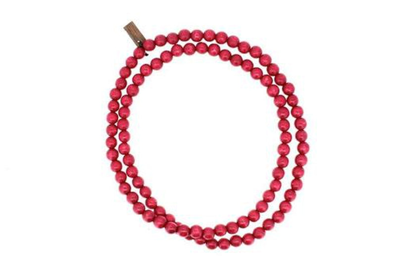 Collier homme, collier homme perles rouge 